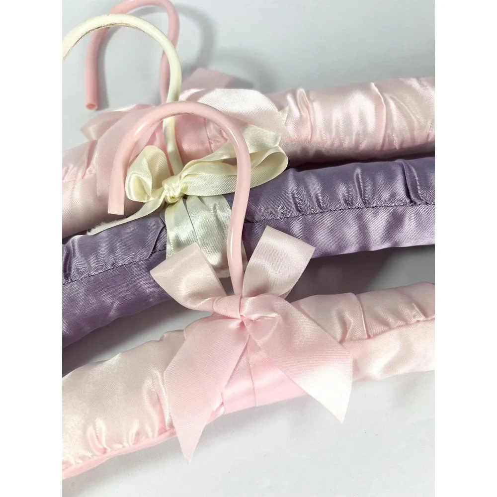 Satin padded hangers Pastel pink lavender Boudoir closet lingerie girly